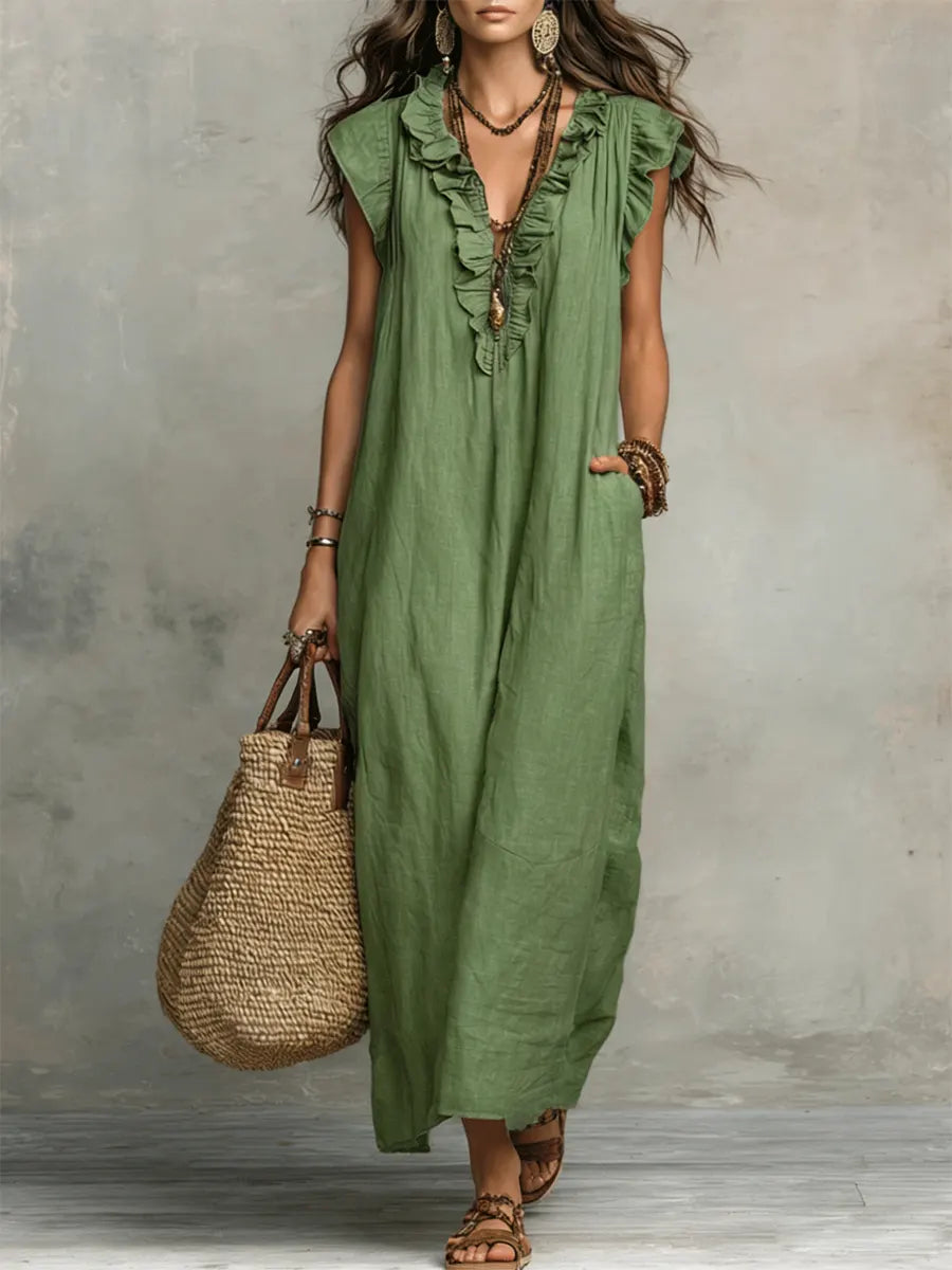 Amarillo | Elegante Vestido Maxi de Verano